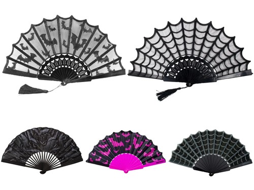 Gothic lace hand fan - gothic,